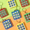 Cross-border XO Tic-shaped Chess keychains for primary school students, plastic board games, three-in-a-row chess toys, hot-selling wholesale game mini Specification image